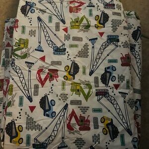 Pottery barn kids Colorful Construction Print Fabric